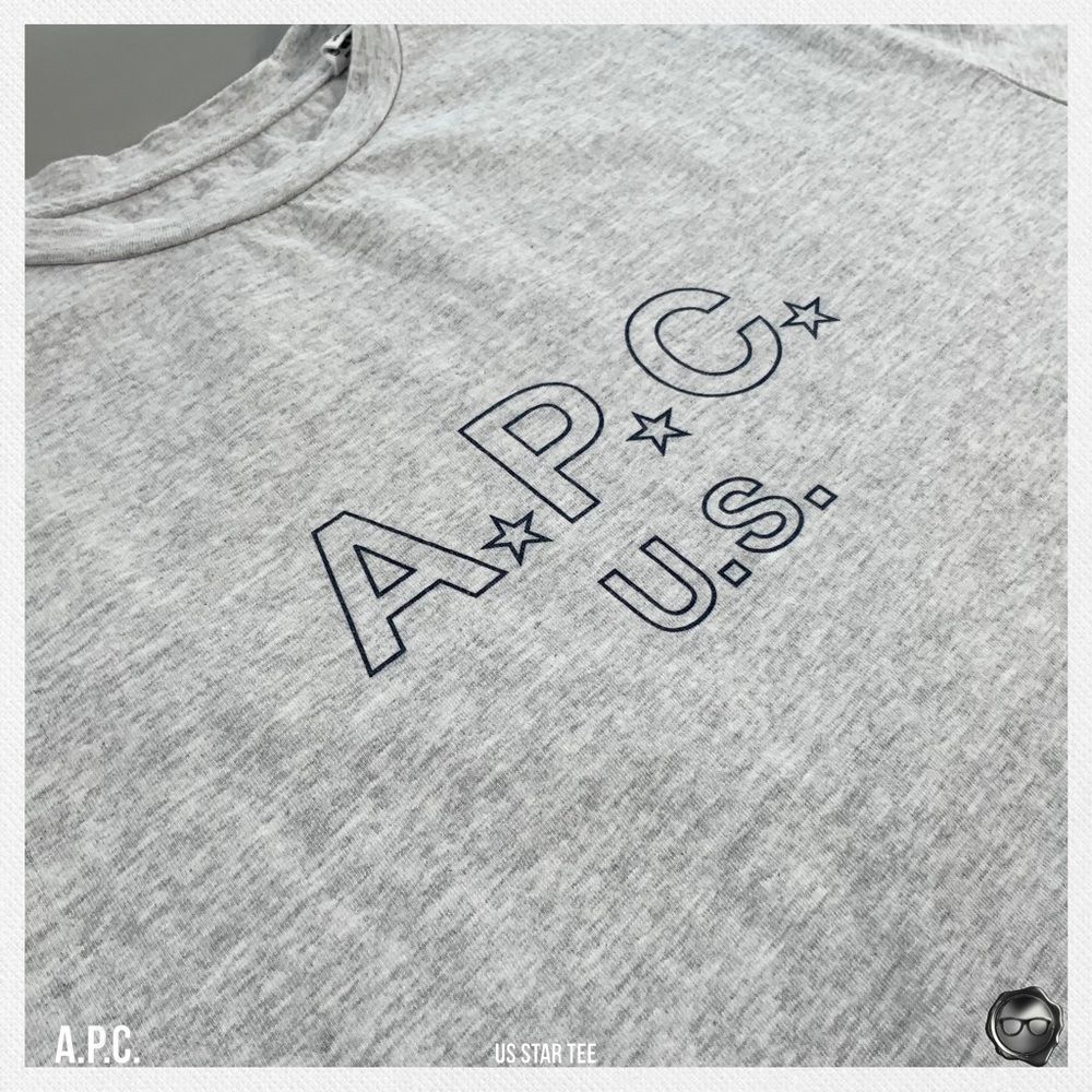A.P.C. U.S. STAR LOGO TEE IN GREY MELANGE 2017 U.S. CAPSULE COLLECTION - Picture 6 of 15